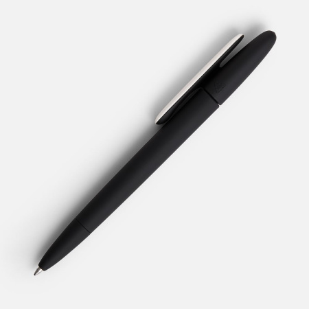 Ручка шариковая Prodir DS5 TRR-P Soft Touch, черная с белым