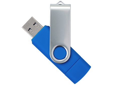 USB3.0/USB Type-C флешка на 16 Гб «Квебек C», синий