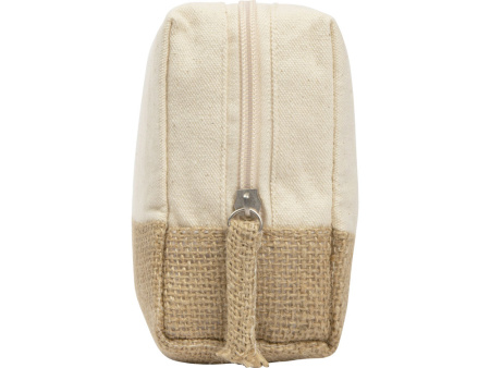 Косметичка "Jute" с ручкой из хлопка и джута, натуральный