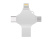 USB-флешка на 64 Гб 4 в 1 поворотный механизм, c дополнительными разъемами MicroUSB, TypeC и Lightning, серебристый