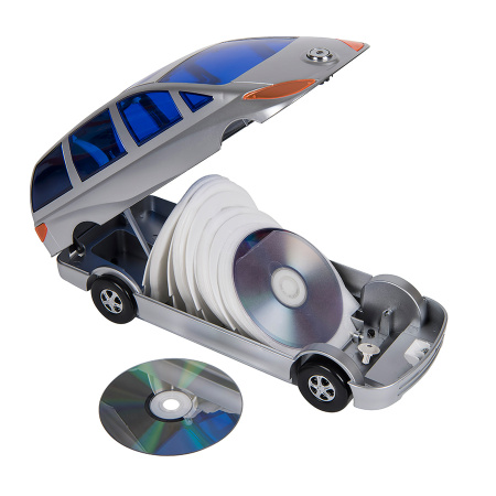 CD-холдер "Автомобиль" для 80 дисков, серебристый, 34,5х14,4х12,5 см, пластик, тампопечать