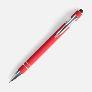 Ручка шариковая Pointer Soft Touch со стилусом, красная