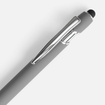 Ручка шариковая Pointer Soft Touch со стилусом, серая
