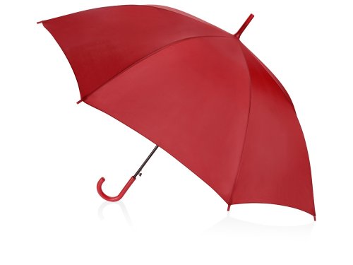Зонт-трость полуавтоматический красный с пластиковой ручкой
