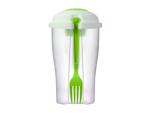 Набор для салата Shakey: салатник, вилка, контейнер для соуса, зелёный