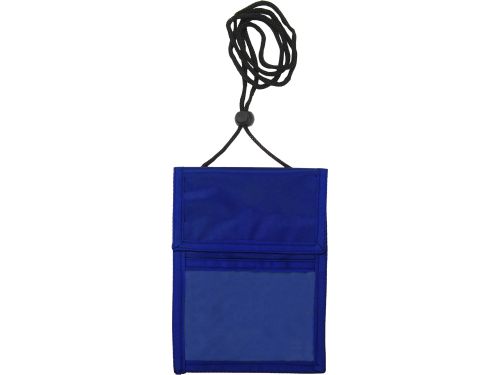 Нагрудное дорожное портмоне со шнурком синее