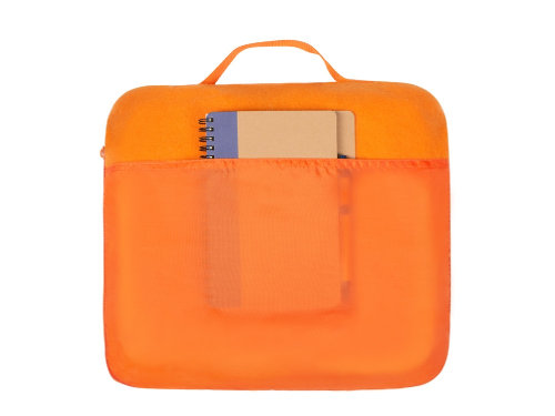 Плед для путешествий Flight в чехле с ручкой и карманом, оранжевый