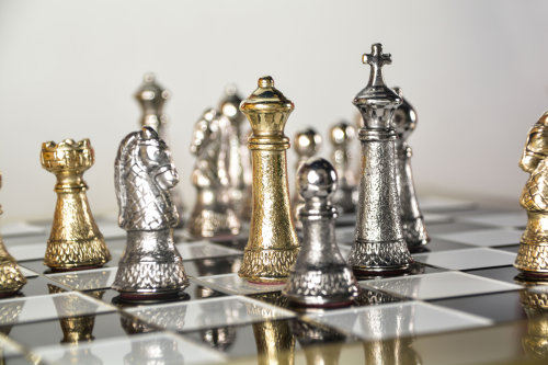 Шахматы "Классические", золотистый с серебром