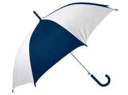 Зонт-трость полуавтоматический белый с синим