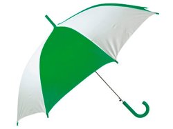 Зонт-трость полуавтоматический белый с зеленым 
