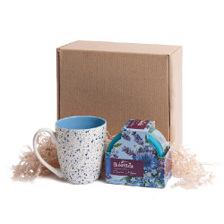Набор подарочный BREEZE: кружка, чай, стружка, коробка, голубой (голубой)