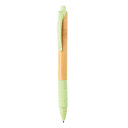 Ручка из бамбука и пшеничной соломы зеленая