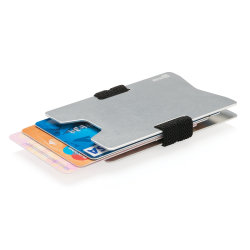 Алюминиевый серебристый чехол для карт с защитой от сканирования RFID