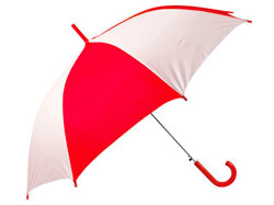 Зонт-трость полуавтоматический красно-белый
