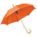 Зонт-трость с деревянной ручкой, полуавтомат; оранжевый; D=103 см, L=90см; 100% полиэстер (оранжевый)