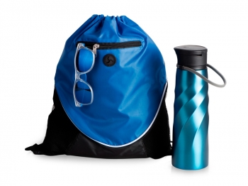 Подарочный набор с солнцезащитными очками и бутыкой для воды" Summerheat", синий