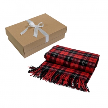 Плед  "FINE WOOL", красный,  137х160 см, 100%  шерсть