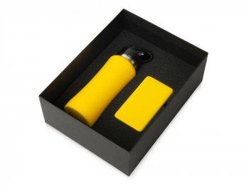 Подарочный набор с бутылкой для воды и повербанком С1, 5000 mAh, зеленое яблоко