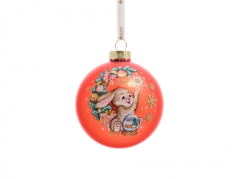 Стеклянный шар «Зайчик» (красный)