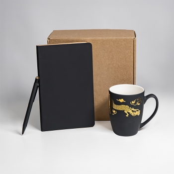 Набор подарочный ARISTOCRATIC: ежедневник, ручка, кружка, черный/золото