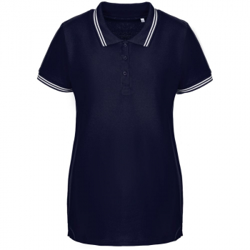 Рубашка поло женская Virma Stripes Lady, темно-синяя Рубашка поло женская Virma Stripes Lady, темно-синяя