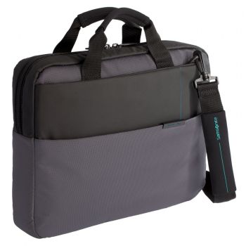 Сумка для ноутбука Qibyte Laptop Bag, темно-серая с черными вставками Сумка для ноутбука Qibyte Laptop Bag, темно-серая с черными вставками