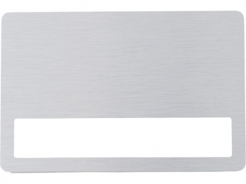 Бейдж металл+ загибушка прозрачная, 90х60мм, серебристый