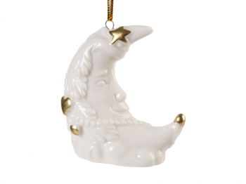 Новогодняя фарфоровая игрушка «Месяц»