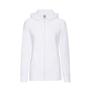 Толстовка без начеса "Ladies Lightweight Hooded Sweat", белый, S, 80% х/б 20% полиэстер, 240 г/м2