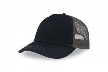 Бейсболка "RAPPER CANVAS-S", 5 клиньев, тёмно-синий./т.-сер, пласт.заст., 100% полиэстер, 270 г/м2