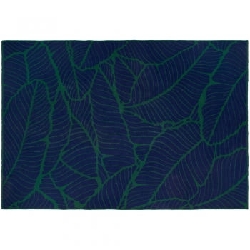 Плед In Leaf, синий с зеленым