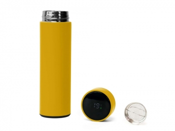 Термос FAMILY MARK LED, soft touch (Чёрный)