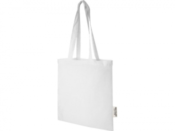 Эко-сумка Madras объемом 7 л из переработанного хлопка плотностью 140 г/м2, белый