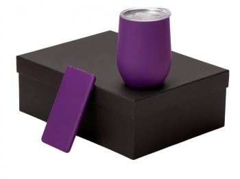 Подарочный набор с термокружкой и повербанком С1, 5000 mAh, зеленое яблоко