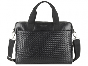 Сумка Mano "Don Luca", натуральная кожа в черном цвете, 37 х 27 х 6 см