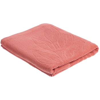 Полотенце махровое «Флора», большое, оранжевое (персиковое эхо)