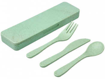 Набор столовых приборов Bamberg из бамбукового волокна,  мятный