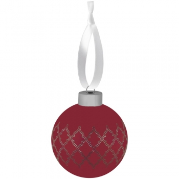 Елочный шар King с лентой, 8 см, красный