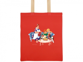 Сумка двухцветная 180 г/м2 "Карлсон", красный/натуральный Сумка двухцветная 180 г/м2 "Карлсон", красный/натуральный