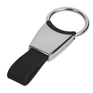 Брелок черный, 6х2,5х0,8 см, металл, силикон, лазерная гравировка