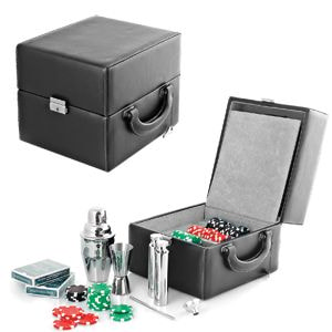 Набор "Лас Вегас": шейкер, двухмерный стаканчик, 2 фляжки, воронка, карты и фишки, 22,8х19,5х18 см,