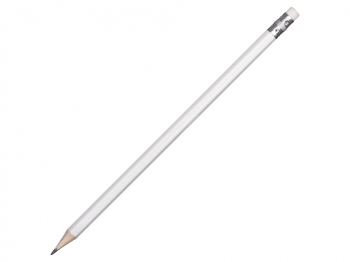 Шестигранный карандаш с ластиком "Presto", белый