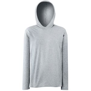 Футболка "Long Sleeve Hooded T", серо-лиловый_M, 100% х/б, 160 г/м2