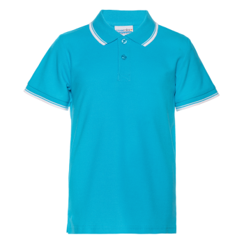 Рубашка поло детская STAN с окантовкой хлопок/полиэстер 185, 04TJ, Бирюзовый,  (32)  (6 лет)