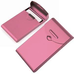 Визитница с роликовым механизмом "ЭЛЕГАНТ" , красный, 10х5,8х1,3 см, металл, лазерная гравировка