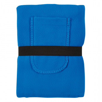 Плед  "Уютный" с карманами для ног, синий, 130x150 см, флис 260 гр/м2,