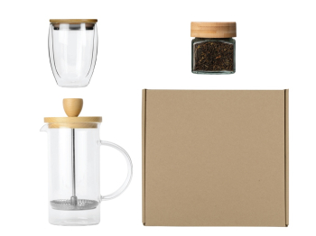 Подарочный набор с френчпрессом, стаканом и чаем