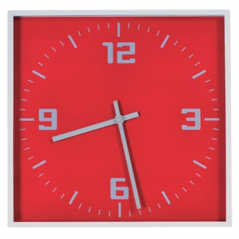 Часы настенные "КВАДРАТ", красный, 30*30 см, пластик, без элементов питания
