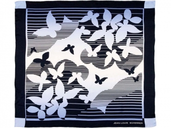 Платок шелковый Jean-Louis Scherrer модель «Papillons» Платок шелковый Jean-Louis Scherrer модель «Papillons»