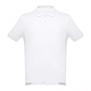 Рубашка-поло мужская ADAM, белый, S, 100% хлопок, плотность 195 г/м2